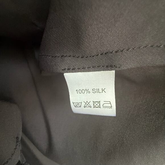 100% Silk Lace Trim Black Tank Top Coquette Lingerie Style Size 2 - Picture 4 of 7